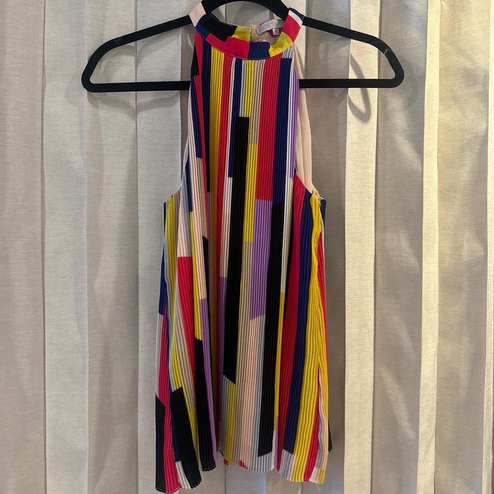 1. State Vibrant Striped Halter Blouse